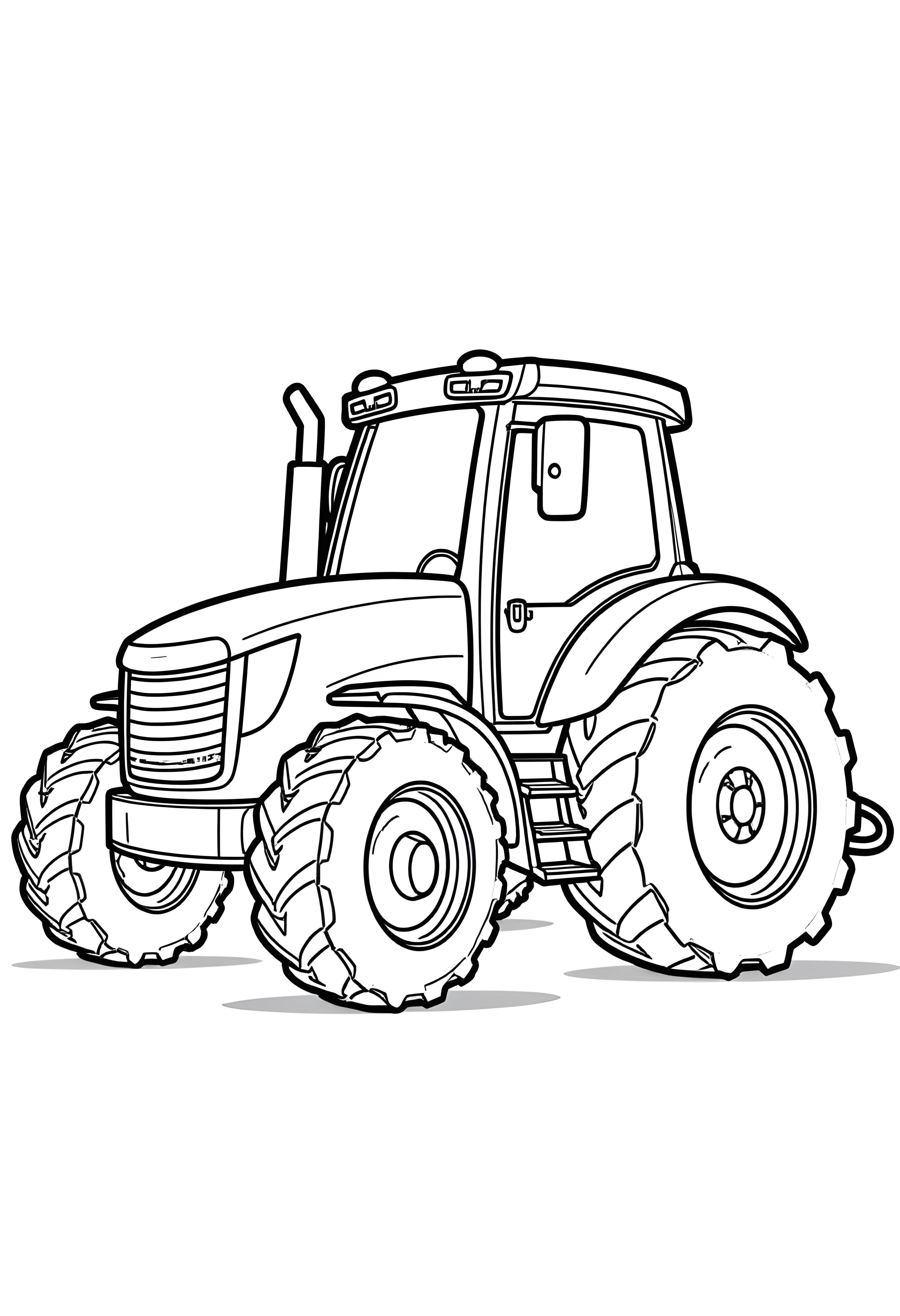 Tractor towing equipment coloring page